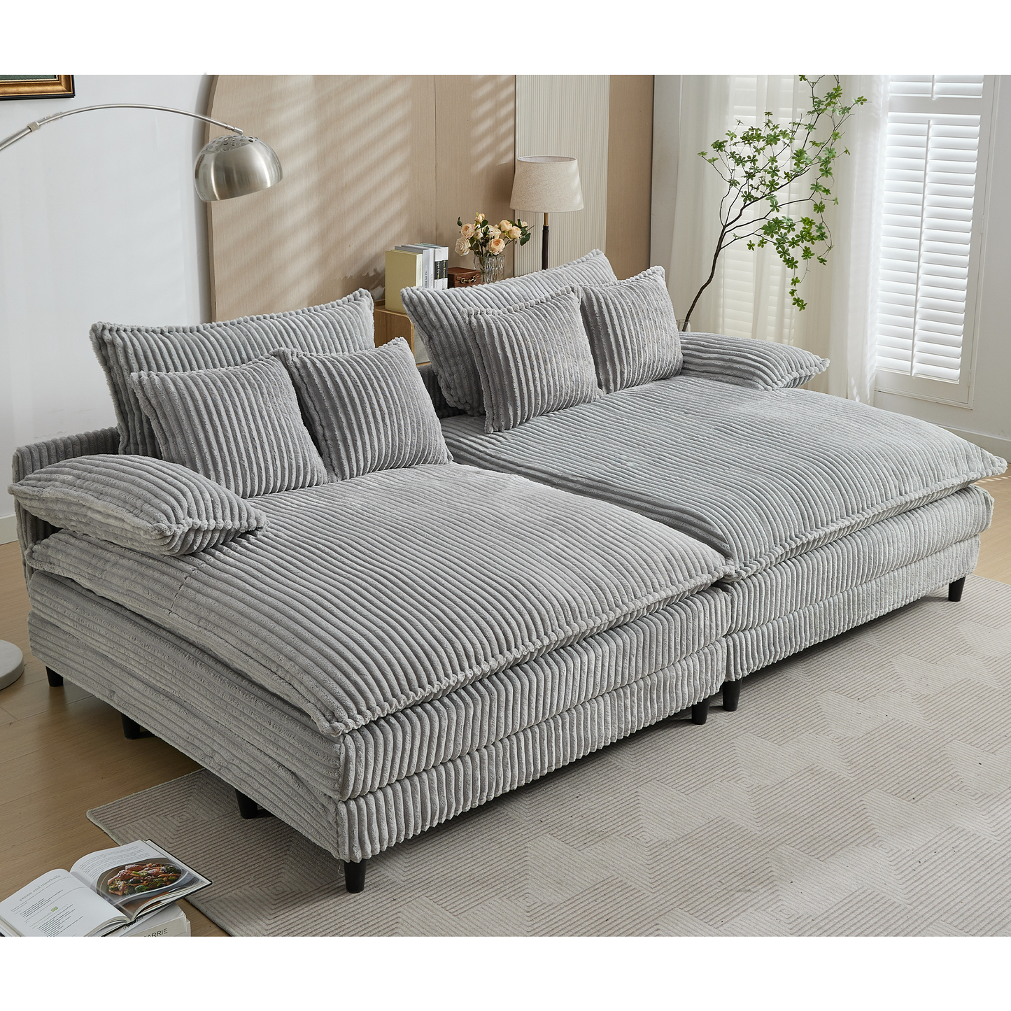 109" W Oversized Double Lounge Chaise Sofa