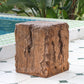 Amira Outdoor and Indoor Stump Shape MGO Side Table Brown Finish