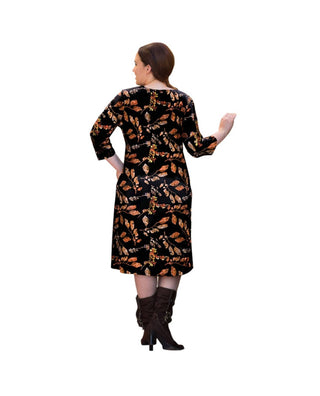 On The Plus Side - Lallie 3/4 Sleeve Dress with Pockets - Plus Size