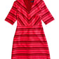Ralph Lauren - Women's Striped V-neck A Line Dress