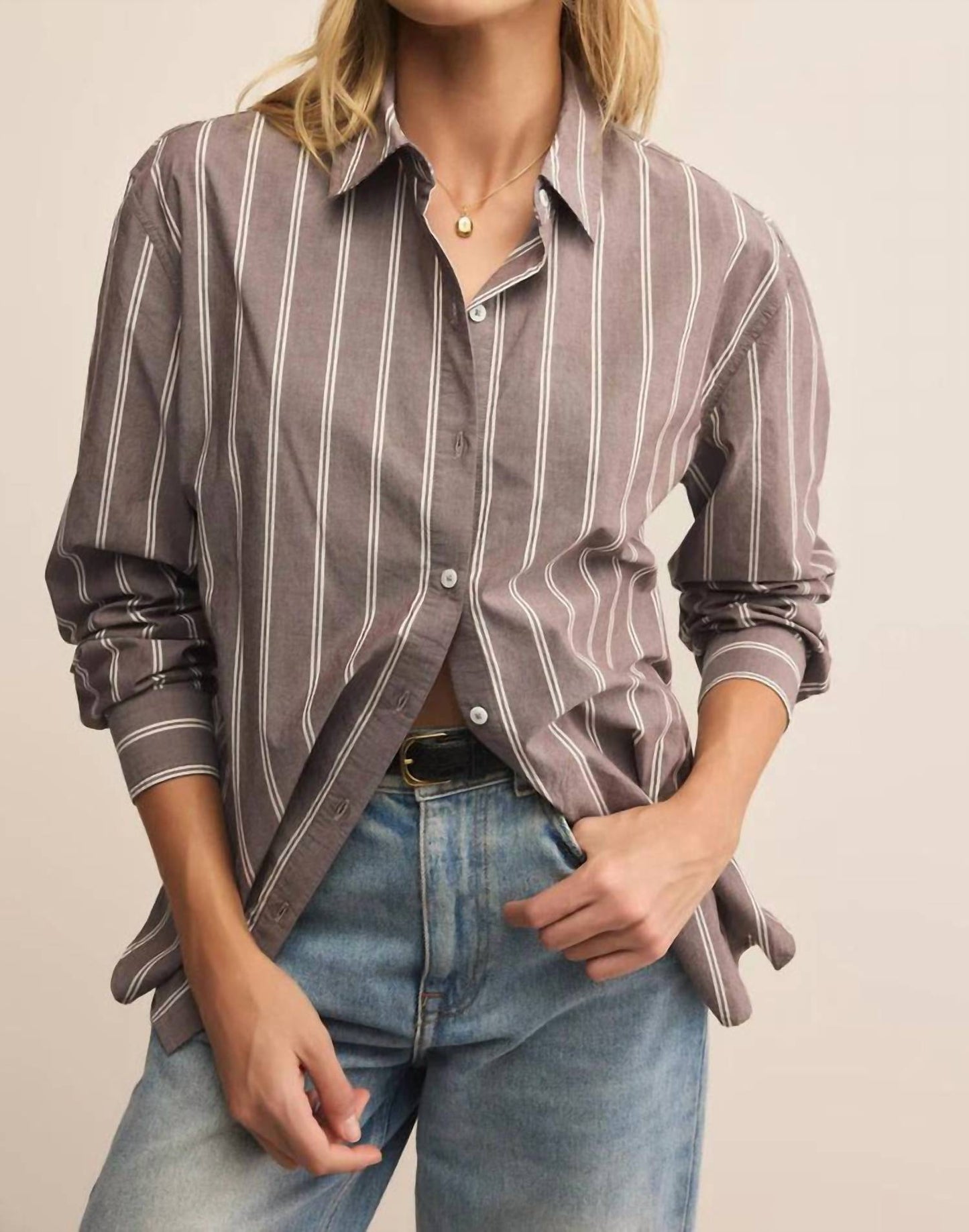 Z Supply - Seaport Striped Poplin Button Up Shirt