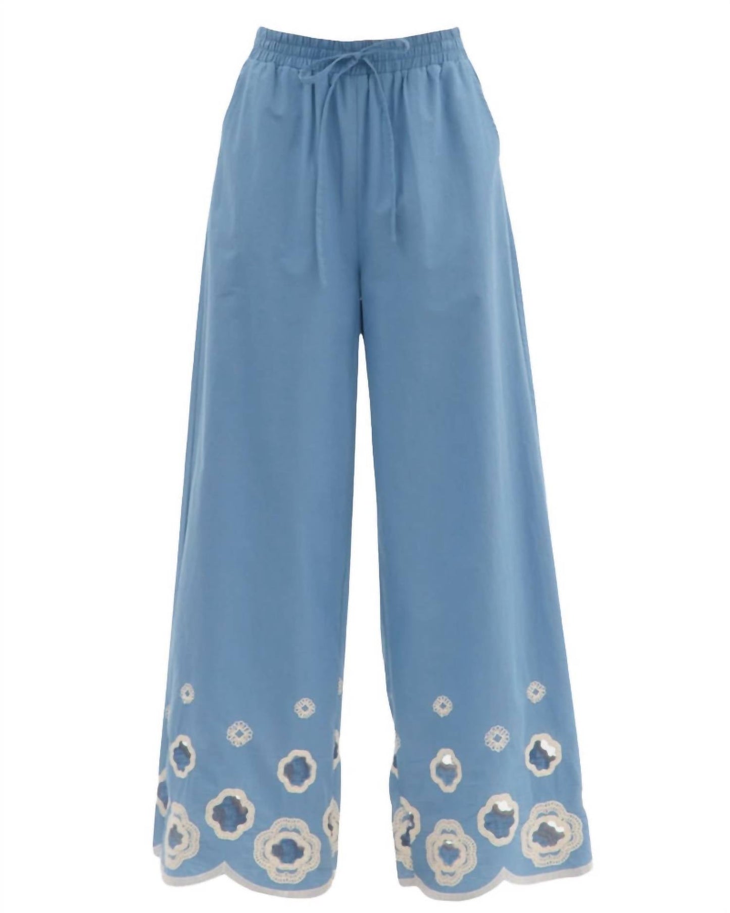 Entro - Embroidered Hem Pants