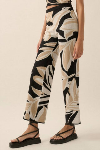 Promesa - Jacquard Knit High-Waist Sweater Pants