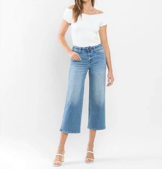 Flying Monkey - Beckoned High Rise Crop Wide Leg Jeans