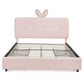Full Size Kids Upholstered Bed with Oversized Rabbit Ear Headboard