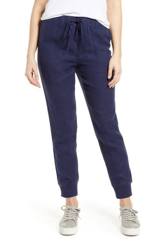 Caslon Linen Joggers - Navy Peacoat