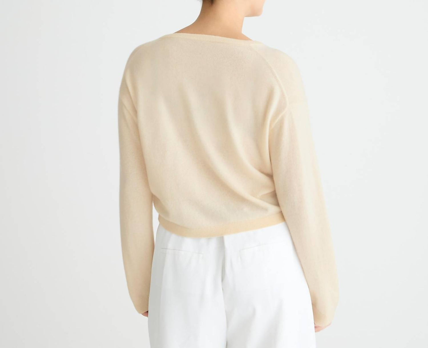 J.Crew - Cashmere Relaxed Cropped V-neck Sweater