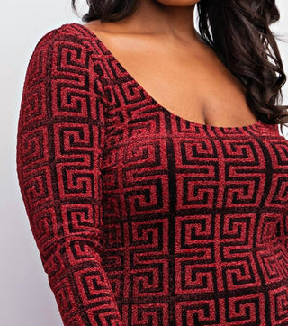 The Curve La - Plus Size Scoop Neck Short Dress