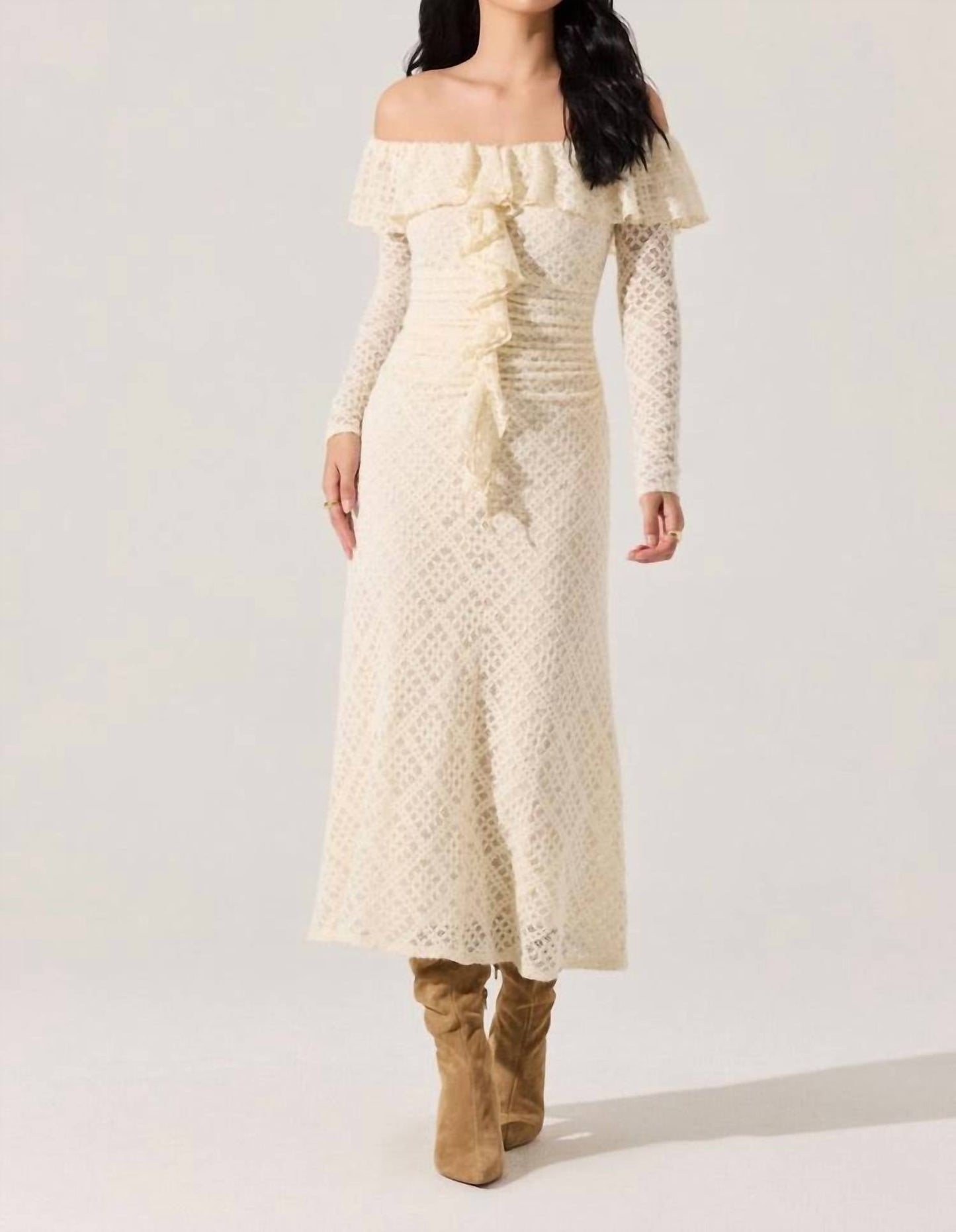Astr - Dorian Ruffle Off Shoulder Dress