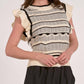 Elan - Flutter Sleeve Knit Tank Sweater