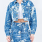 American Bazi - Jacquard Trim Cropped Denim Jacket