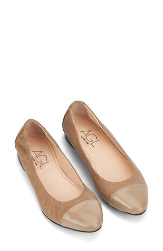Agl - Women's Naomi Quilted Cap Toe Ballet Flat