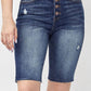 Risen - High-rise Button Fly Bermuda Shorts