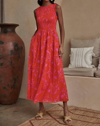 Sugarlips - Arlett Floral Smocked Sleeveless Midi Dress