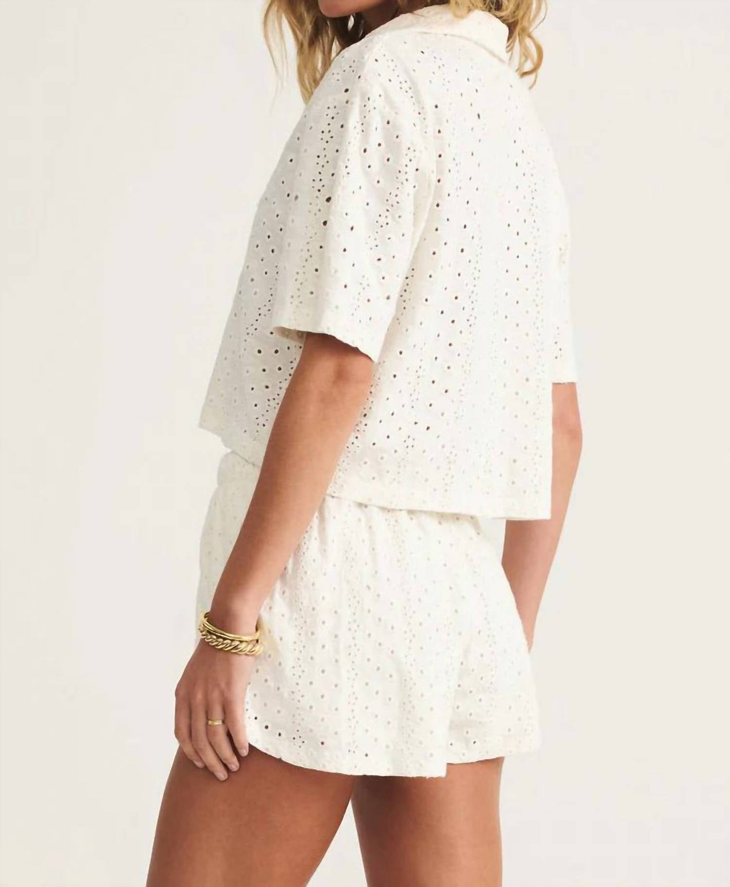 Z Supply - Madrid Knit Eyelet Button Up Top