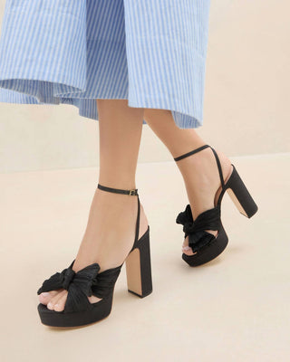 Loeffler Randall - Sandália plataforma plissada Natalia feminina