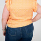Bibi - Curvy Floral Damask Ruffle Sleeve Top