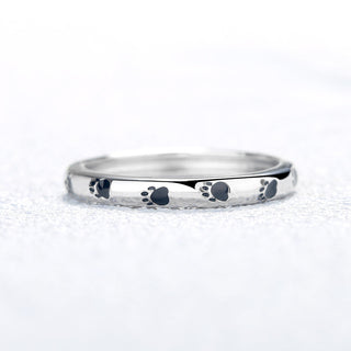 Sterling Silver Paw Print Band