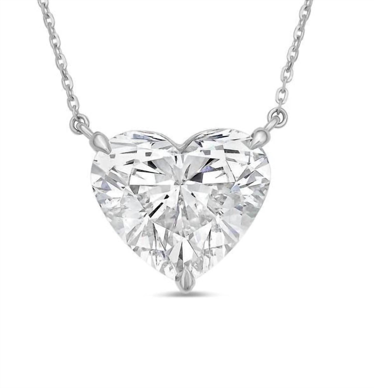 Diana M Jewels - Women's 14k Heart Lab Grown Diamond Solitaire Pendant Necklace