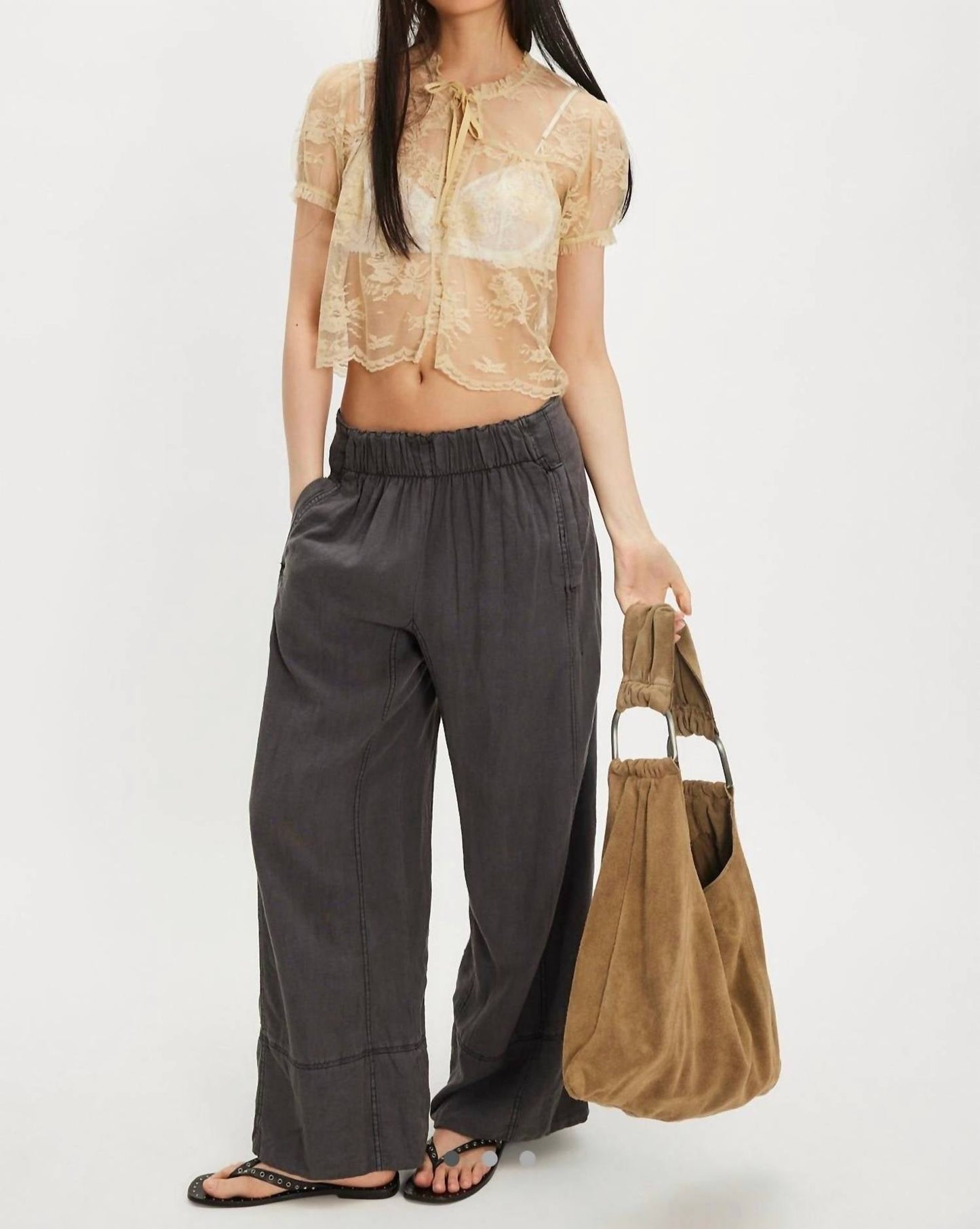 Free People - Days End Linen Pull On Pant