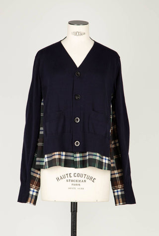Sacai - Cardigan com estampa xadrez