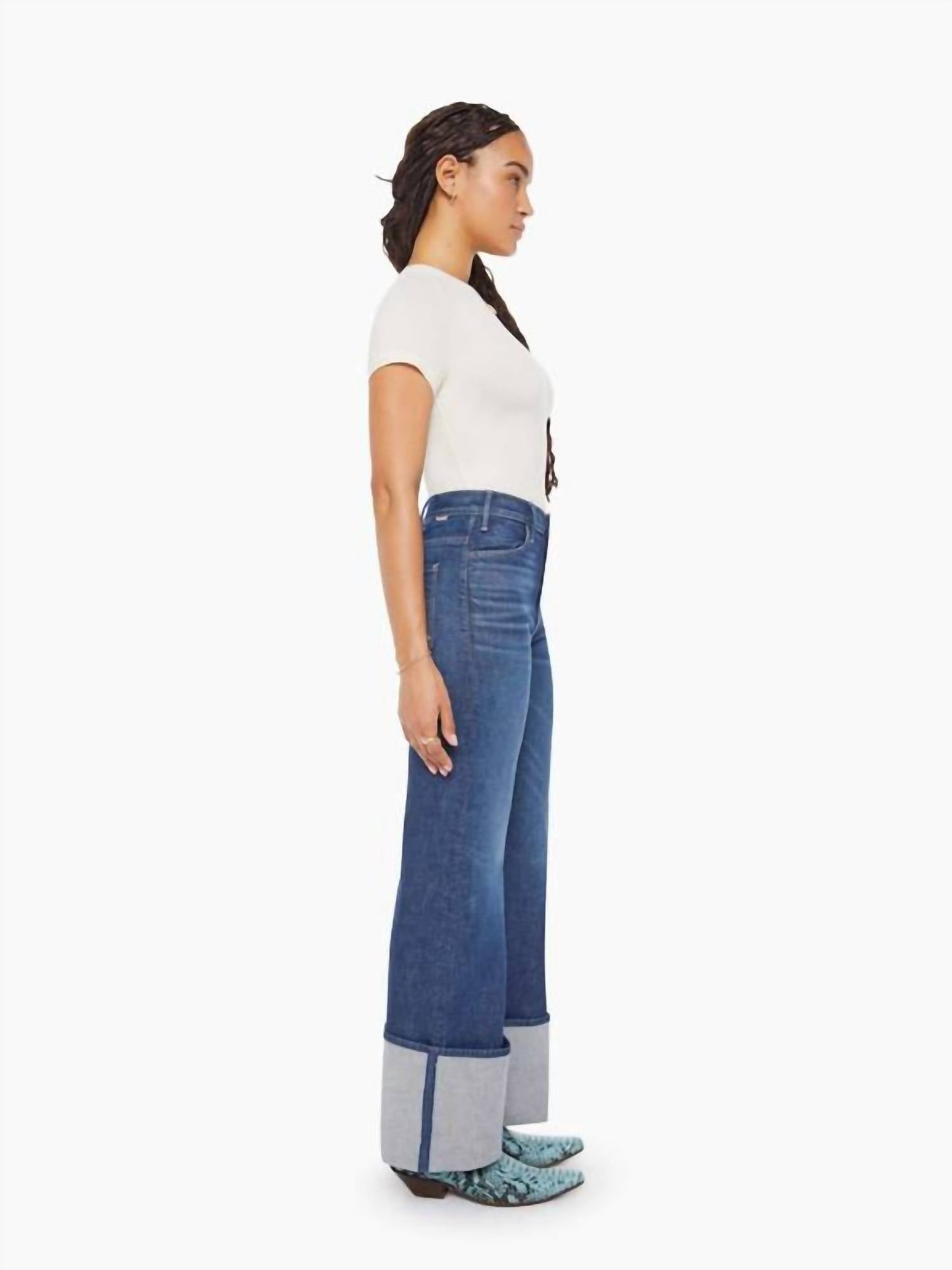 Mother - Lil Hustler Roller Sneak Cuff Jeans - Petite