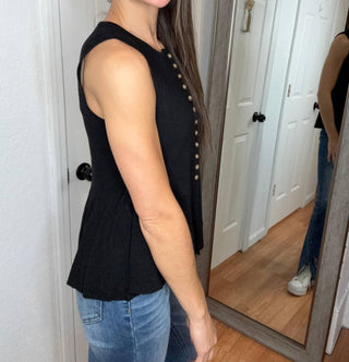 Anniewear - Bianca Button Down Peplum Sweater Vest