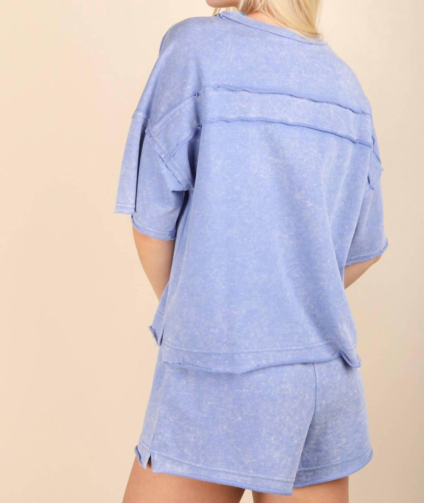 Very J - Comfy Knit Top & Shorts Set