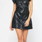 Entro - Pleather Button Dress