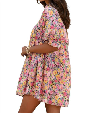 Entro - Vestido curto estampado floral Angela