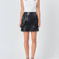 Endless Rose - Faux Leather Fringe Mini Skirt