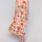 Charlie B - Printed Sleeveless V-neck Dress With Ruching At Empire Waist