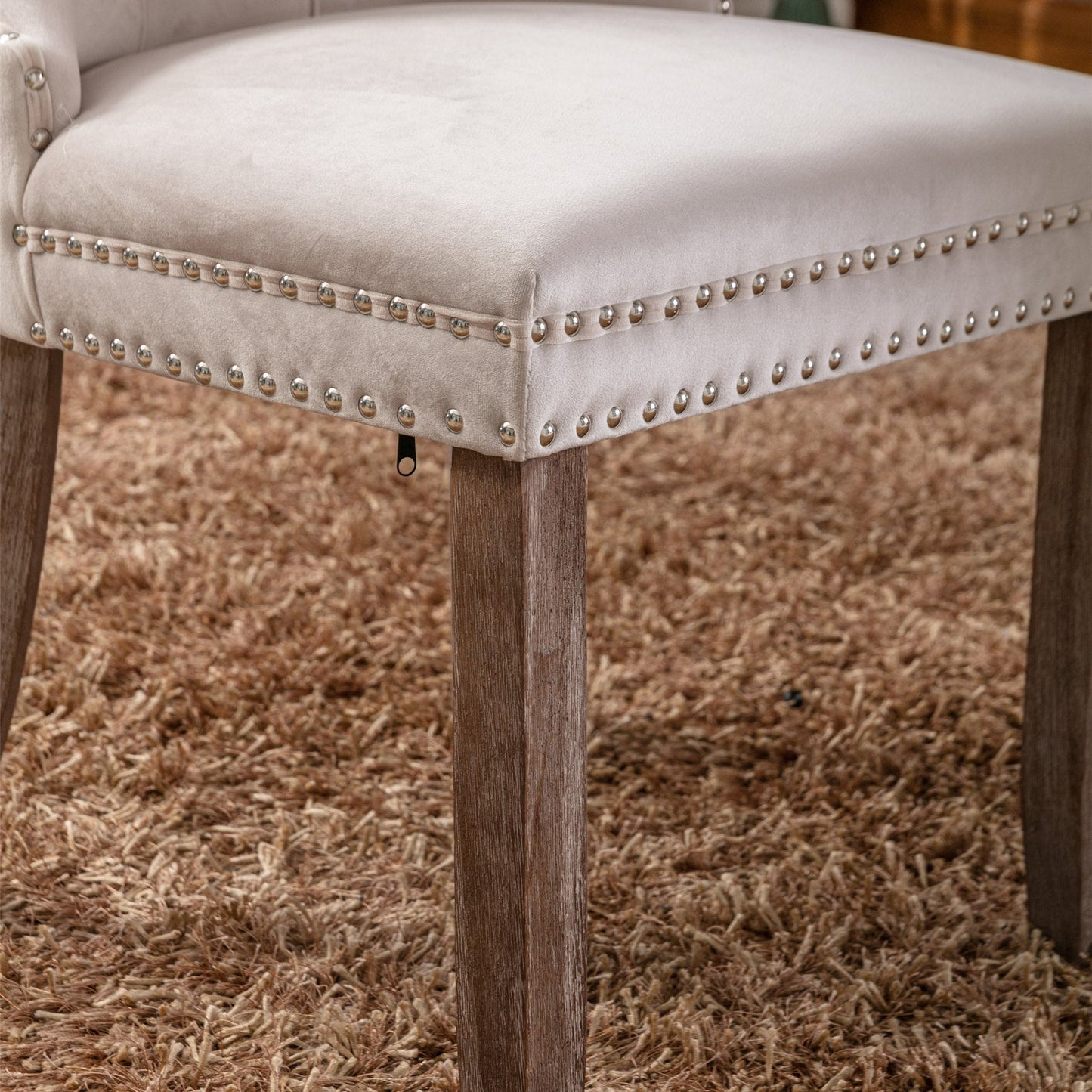 Nikki Collection Modern Velvet Upholstered Dining Chair Set