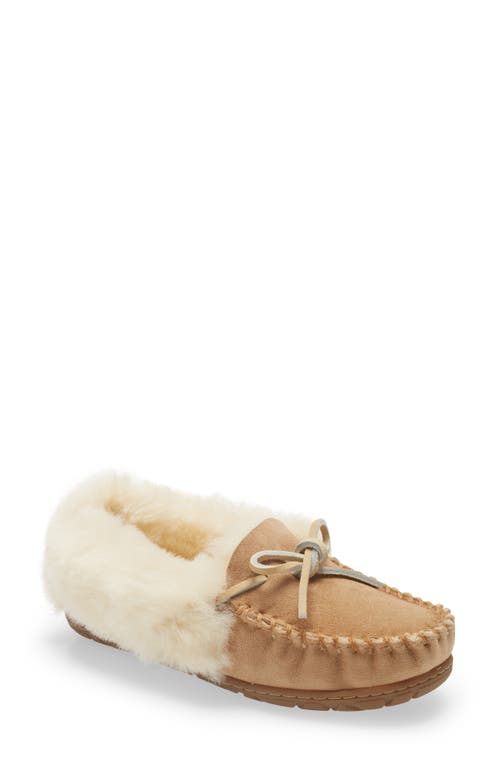 Chinelo Mocassim LLBean Wicked Good Genuine Shearling - Natural