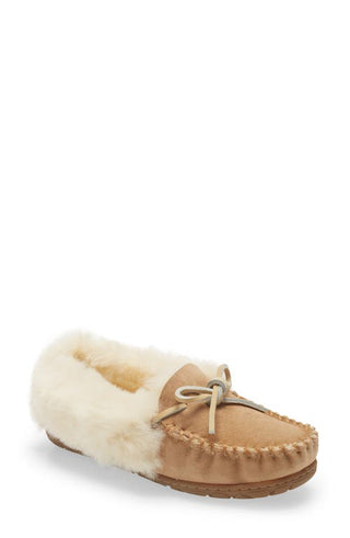Chinelo Mocassim LLBean Wicked Good Genuine Shearling - Natural