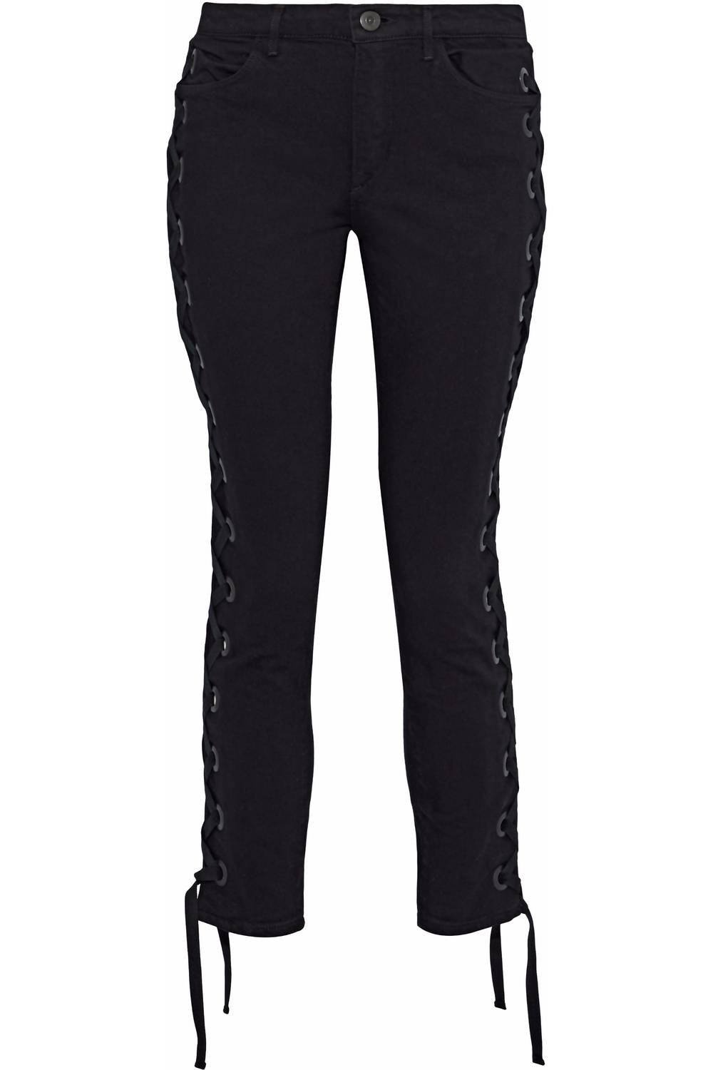 3X1 - Women's Lacy W25 Midway Skinny Lace Up Jeans Cropped