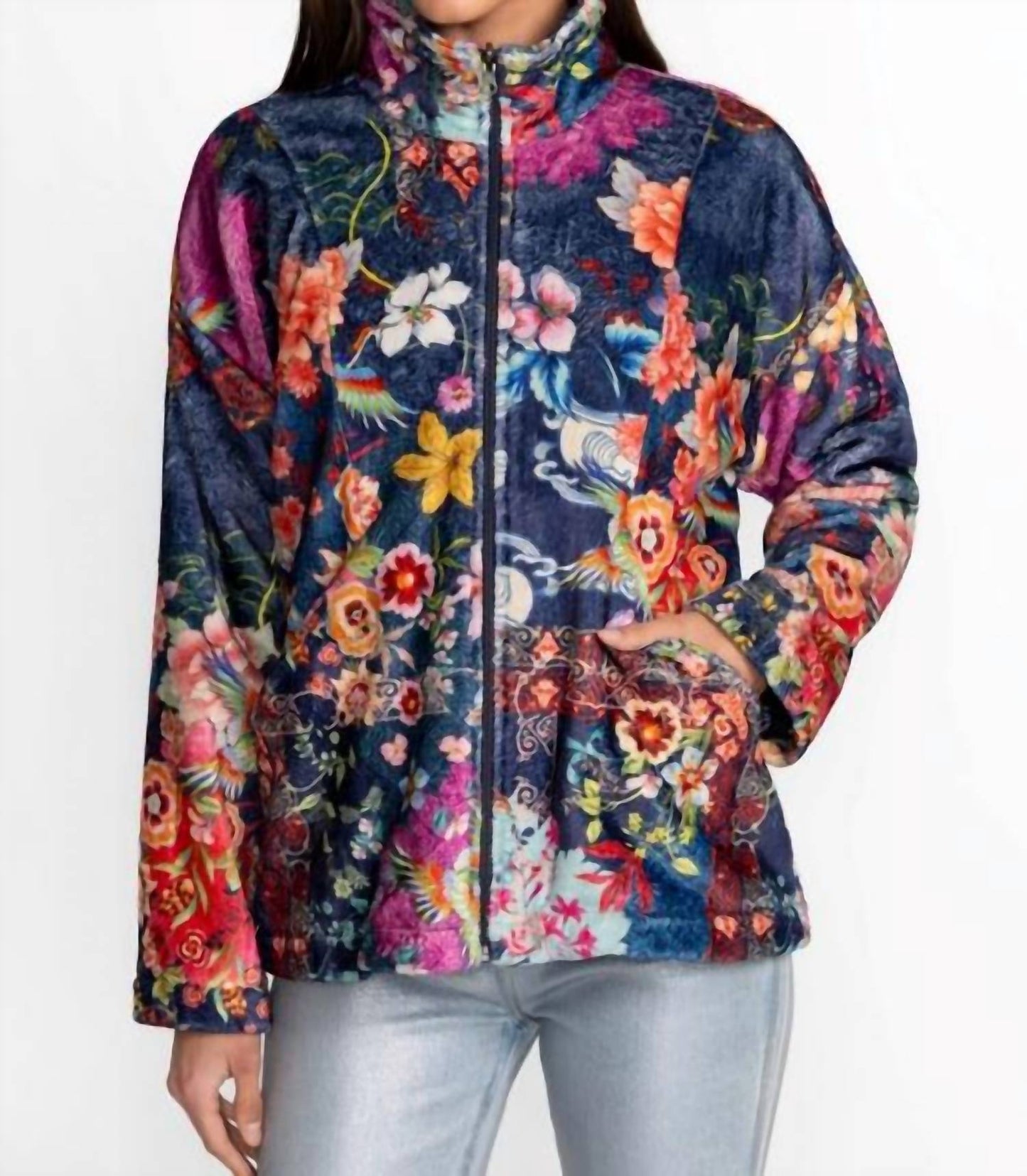 Johnny Was - Joan Zip Sherpa Jacket -Plus