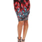 White Mark - Feather Print Pencil Skirt