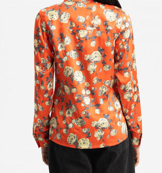 Ganni - Camisa de cetim estampada