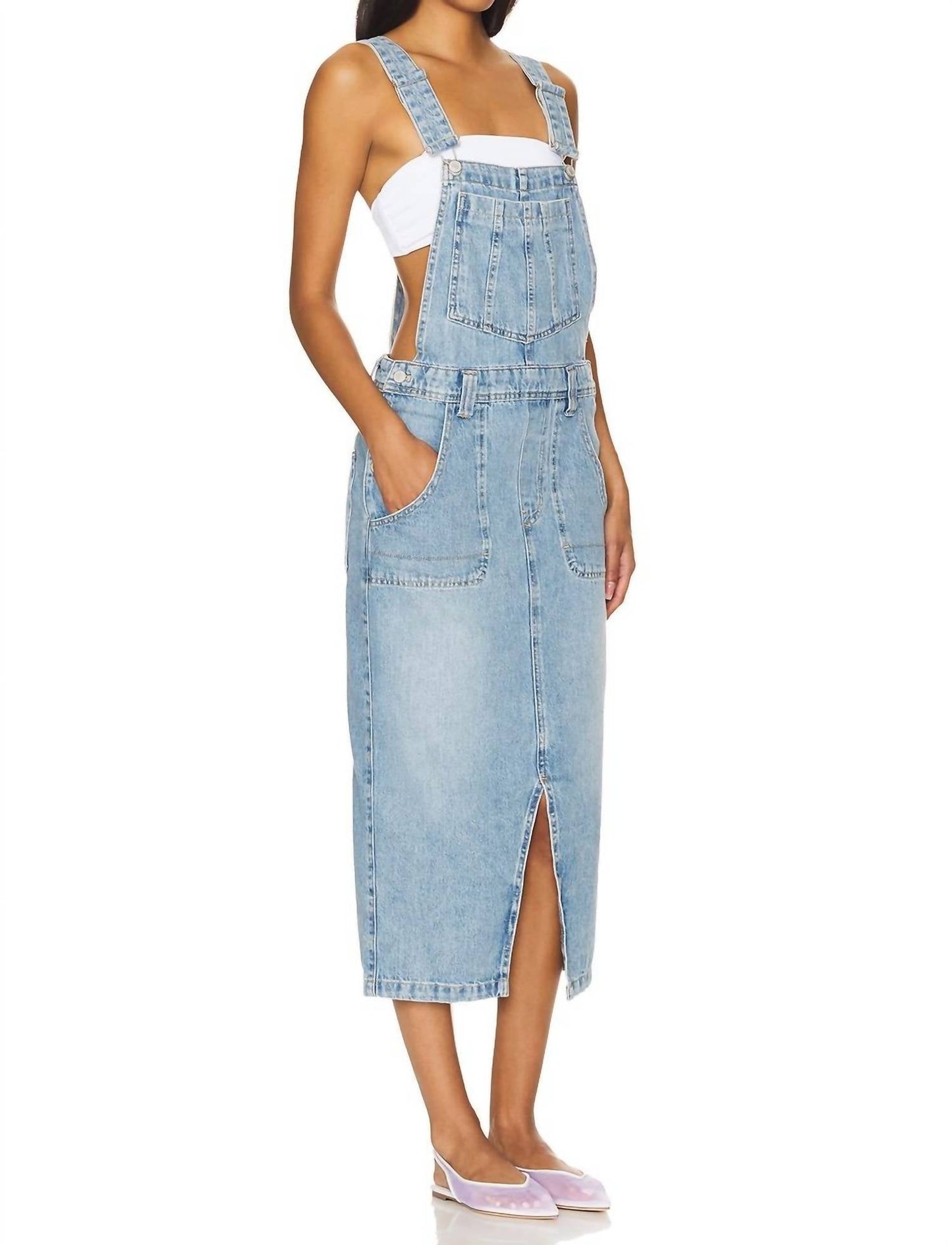 Free People - Bardot Denim Skirtall Overalls