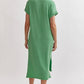 Entro - Ribbed Short Sleeve Midi Dress