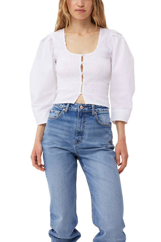 Ganni - Blusa de Popeline de Algodão