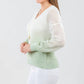 J. Society - Women's Ombre Mesh V Neck Sweater