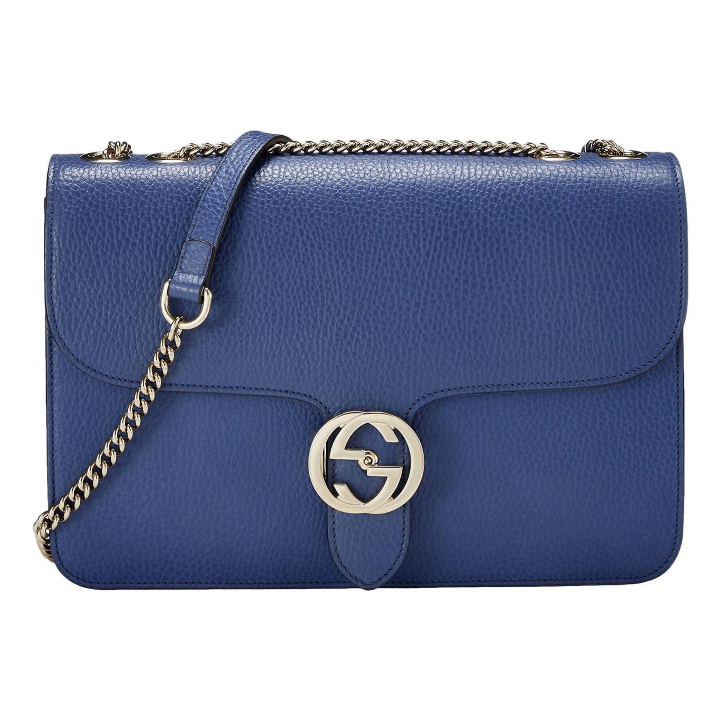 Gucci - Women's Dollar Interlocking Gg Leather Medium Chain Shoulder Bag