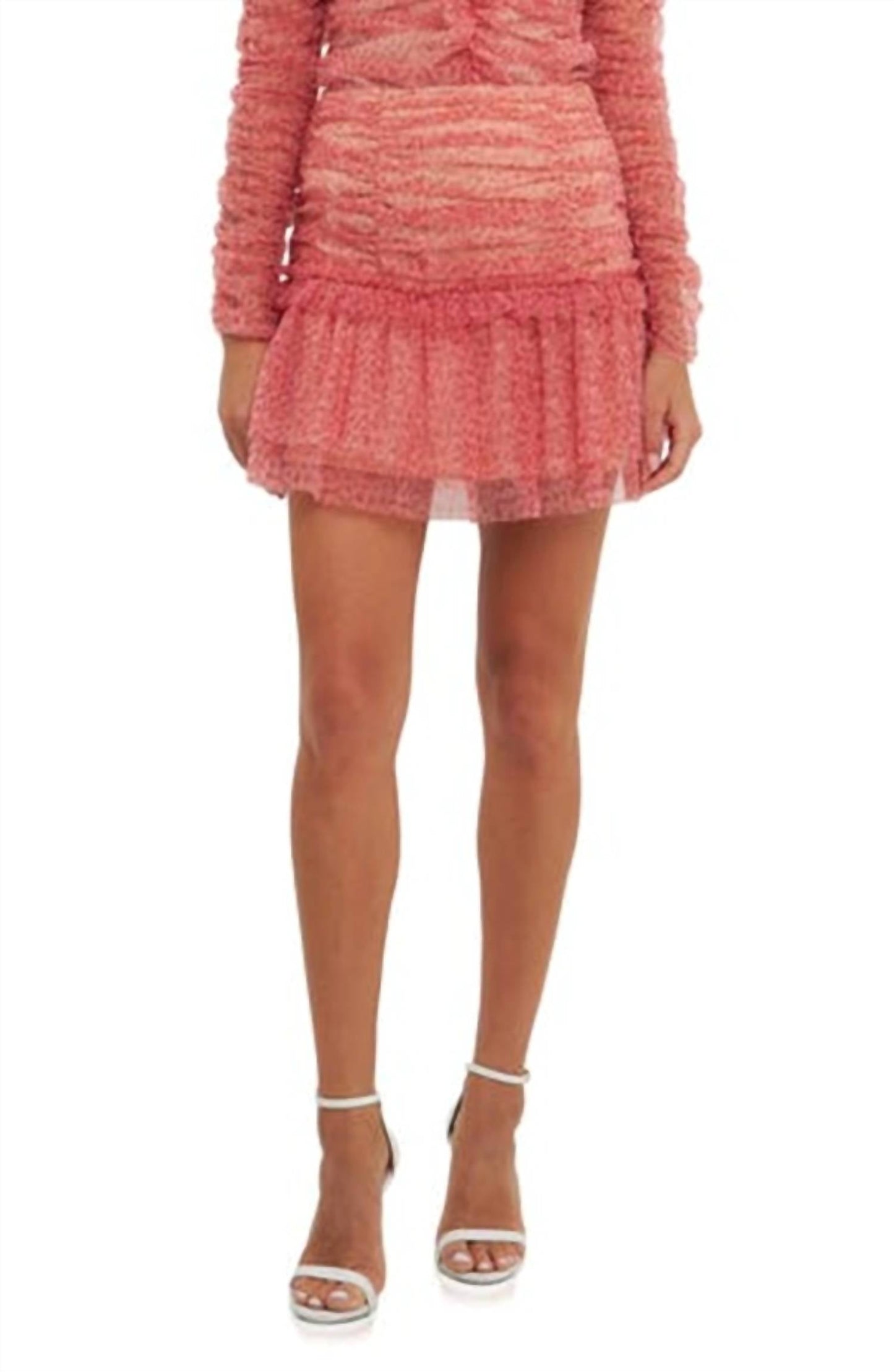 Endless Rose - Shirred Floral Mesh Skirt