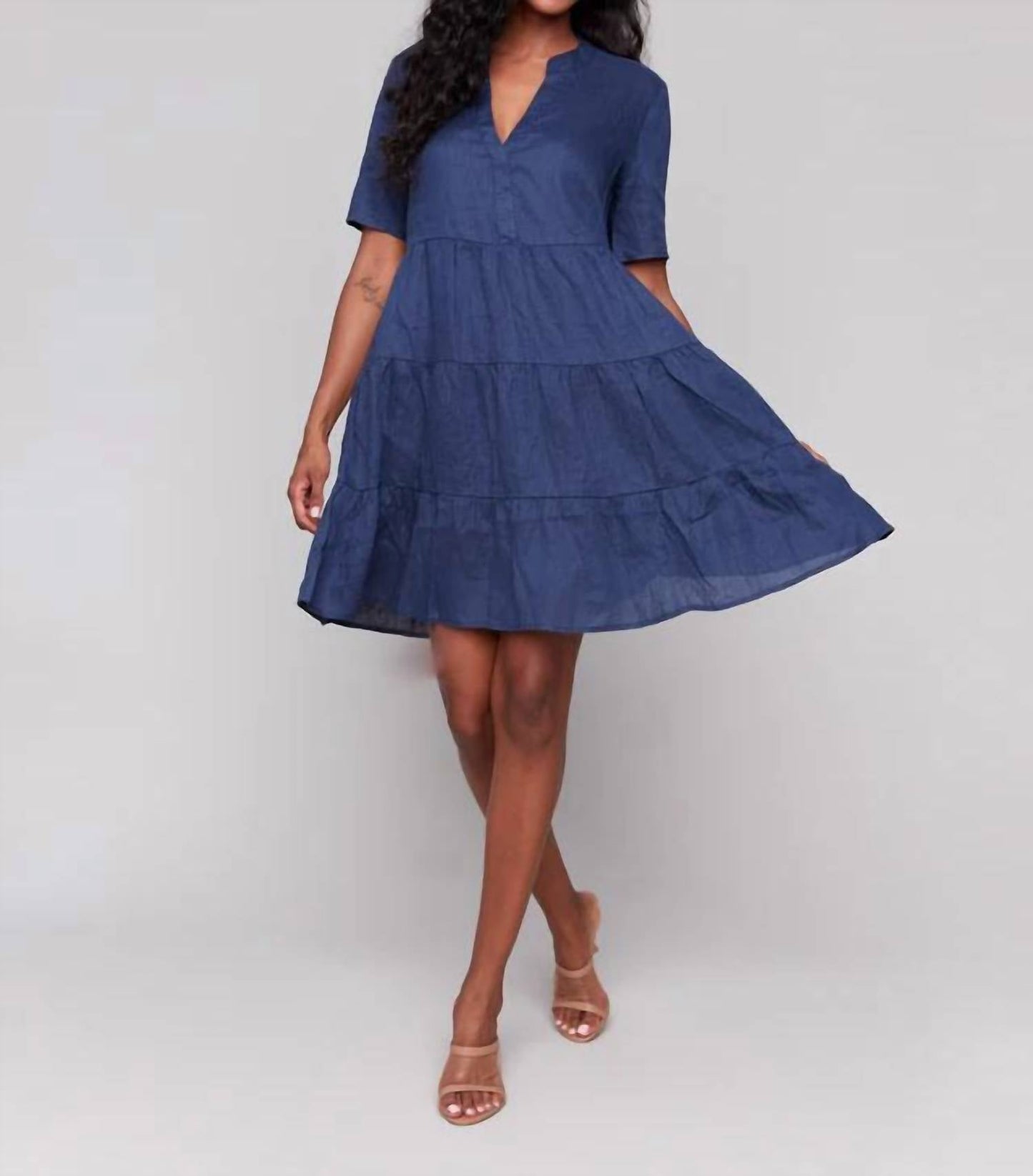 Charlie B - Tiered Linen Blend Dress