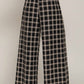 Active Basic - Belted Plaid Wide Long Pants