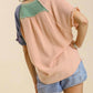 Umgee - Color Block Cotton Gauze Top,