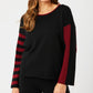 Angel Apparel - Stripe Sleeve Scoop Neck Top