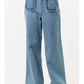 Lalavon - Straight Front Two Pocket Leg Long Denim